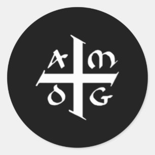 Amdg Ad Majorem Dei Gloriam Small Jesuit Kor Runt Klistermärke