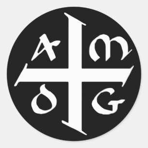 Amdg Ad Majorem Dei Gloriam Small Jesuit Kor Runt Klistermärke
