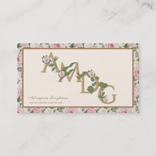 AMDG Catholik St. Ignatius Religiösa Prayer Ro Placeringskort (Framsida)