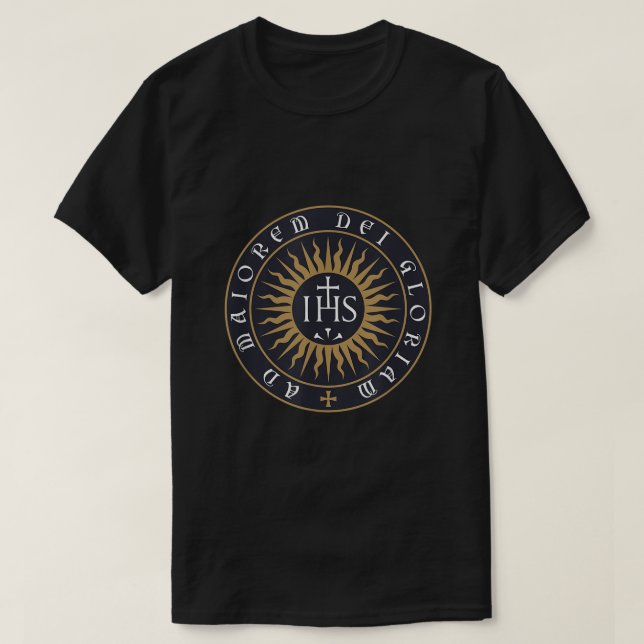 AMDG Ignatius of Loyola Society of Jesus Catholic T Shirt (Design framsida)
