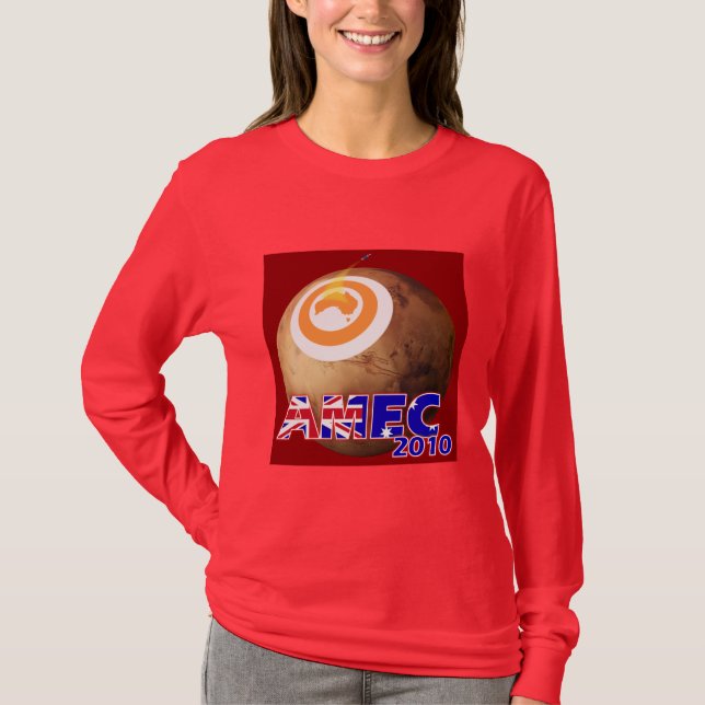 AMEC2010 Red Womens Långsömnad T-shirt (Framsida)