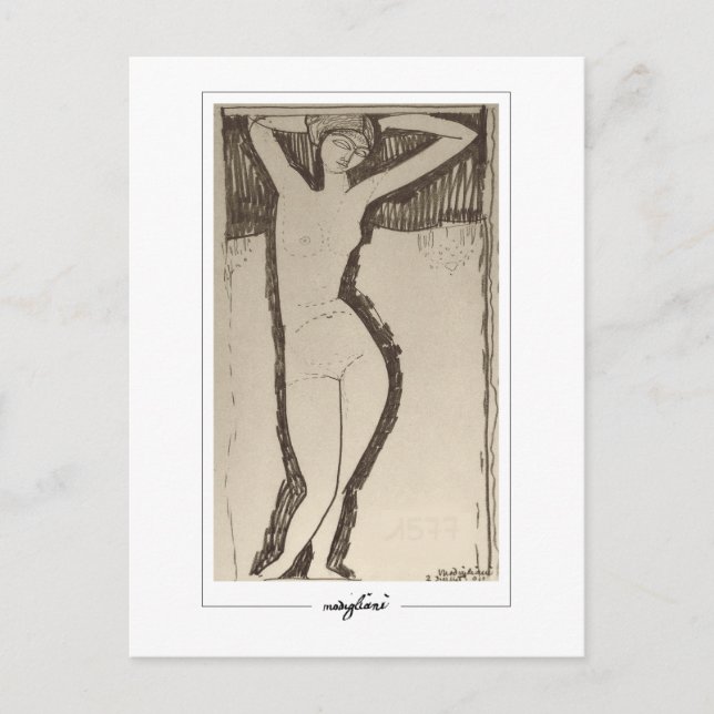 Amedeo Modigliani #344 - Finkonst Vykort (Framsida)