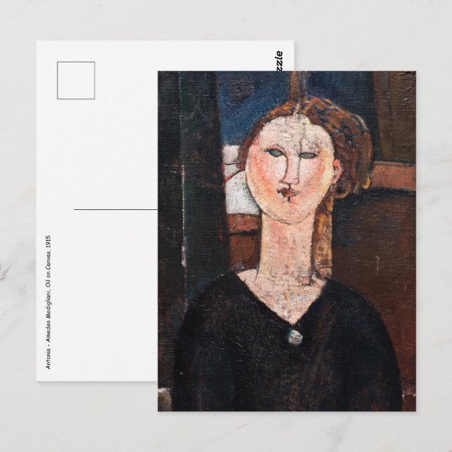 Amedeo Modigliani - Antonia Vykort (Fram/baksida)