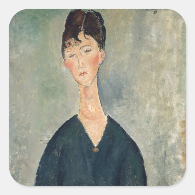 Amedeo Modigliani - Cafe singer Fyrkantigt Klistermärke (Framsida)