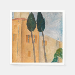 Amedeo Modigliani - Cypresser och hus i Cagnes Pappersservett