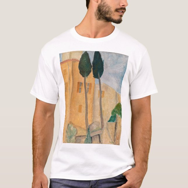 Amedeo Modigliani - Cypresser och hus i Cagnes T Shirt (Framsida)