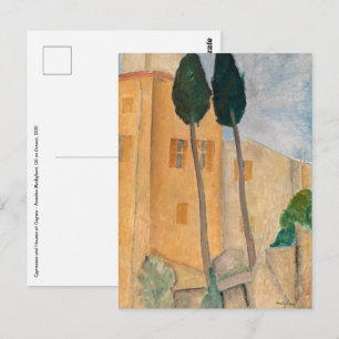 Amedeo Modigliani - Cypresser och hus i Cagnes Vykort