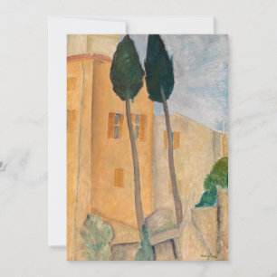 Amedeo Modigliani - Cypressträd och hus i Cagnes Tack Kort