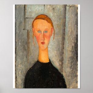 Amedeo Modigliani - flicka med blå Ögon Poster