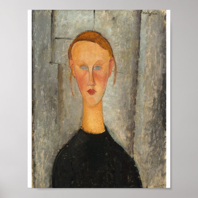 Amedeo Modigliani - flicka med blå Ögon Poster (Framsidan)
