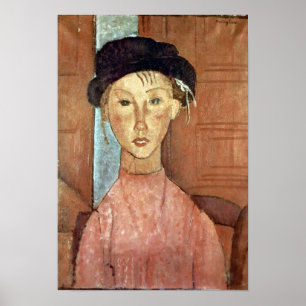 Amedeo Modigliani - flicka med hatten Poster