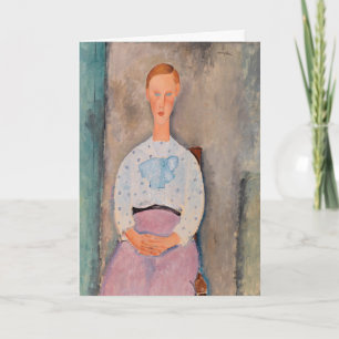 Amedeo Modigliani - Flickan med en polka-dot-Blous Kort
