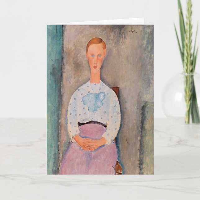 Amedeo Modigliani - Flickan med en polka-dot-Blous Kort (Framsida)