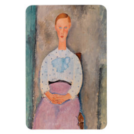 Amedeo Modigliani - Flickan med en polka-dot-Blous Magnet