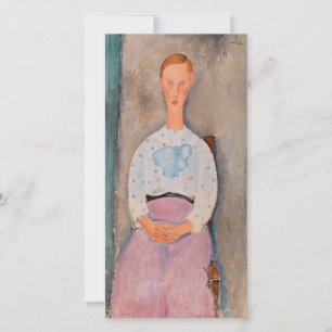 Amedeo Modigliani - Flickan med en polka-dot-Blous Tack Kort