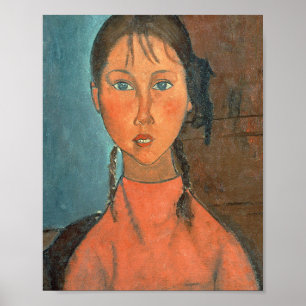 Amedeo Modigliani - Girl with Pigtails Poster