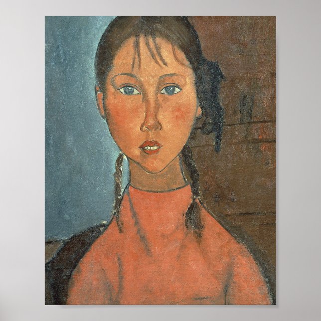 Amedeo Modigliani - Girl with Pigtails Poster (Framsidan)