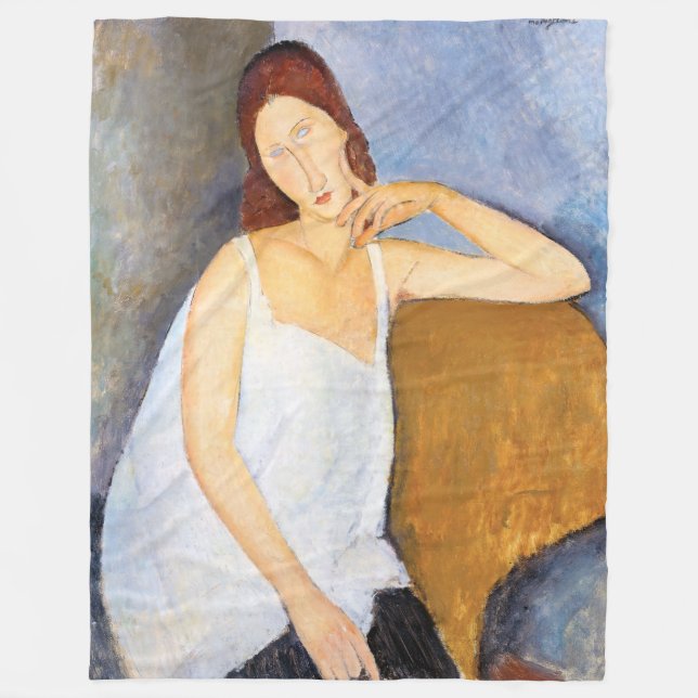 Amedeo Modigliani - Jeanne Hebuterne Fleecefilt (Framsidan)