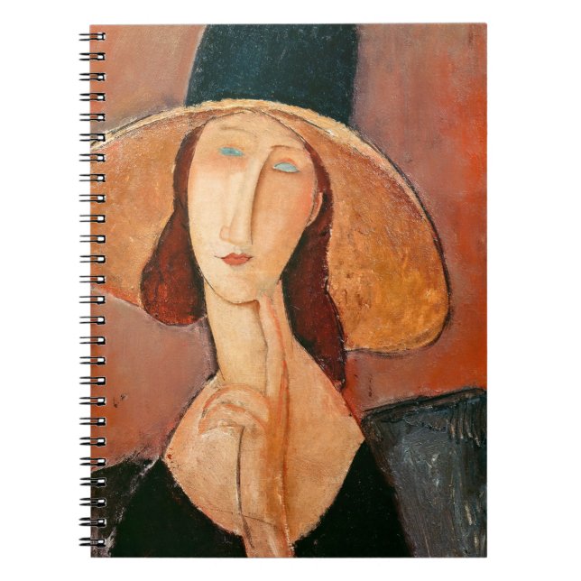 Amedeo Modigliani - Jeanne Hebuterne i Large Hat Anteckningsbok (Framsidan)