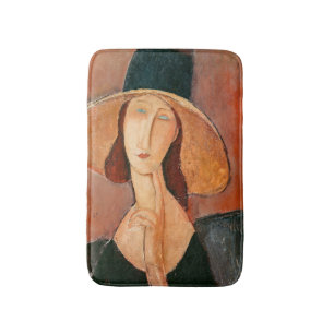 Amedeo Modigliani - Jeanne Hebuterne i Large Hat Badrumsmatta