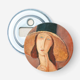 Amedeo Modigliani - Jeanne Hebuterne i Large Hat Flasköppnare