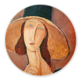 Amedeo Modigliani - Jeanne Hebuterne i Large Hat Knopp