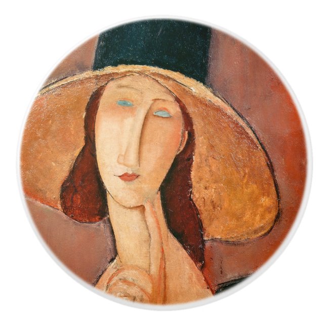 Amedeo Modigliani - Jeanne Hebuterne i Large Hat Knopp (Framsidan)