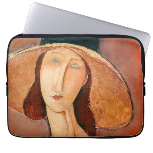 Amedeo Modigliani - Jeanne Hebuterne i Large Hat Laptop Fodral