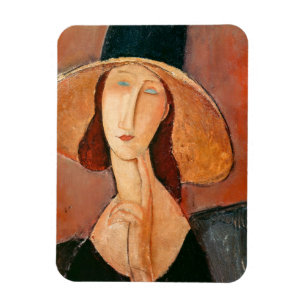 Amedeo Modigliani - Jeanne Hebuterne i Large Hat Magnet