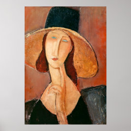 Amedeo Modigliani - Jeanne Hebuterne i Large Hat Poster