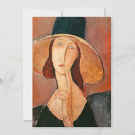 Amedeo Modigliani - Jeanne Hebuterne i Large Hat Tack Kort