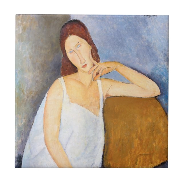 Amedeo Modigliani - Jeanne Hebuterne Kakelplatta (Framsidan)