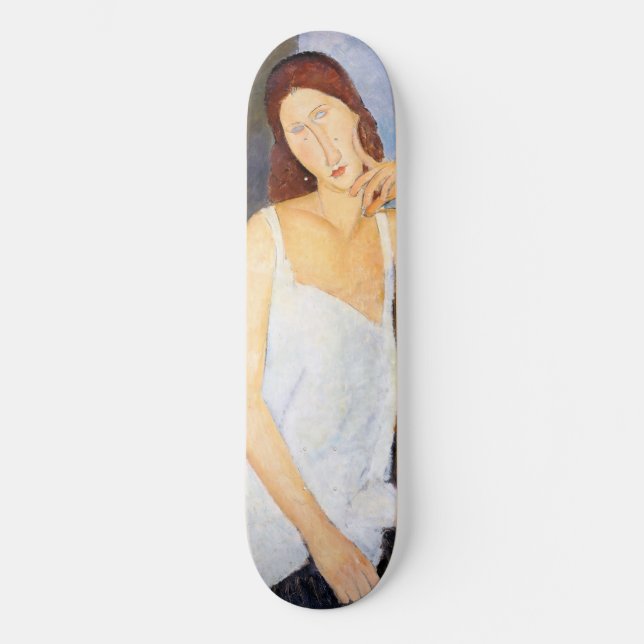 Amedeo Modigliani - Jeanne Hebuterne Mini Skateboard Bräda 18,5 Cm (Framsida)