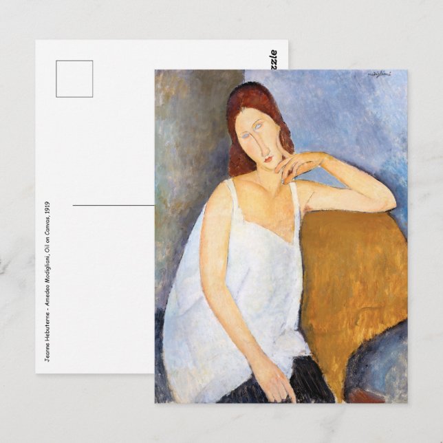 Amedeo Modigliani - Jeanne Hebuterne Vykort (Fram/baksida)