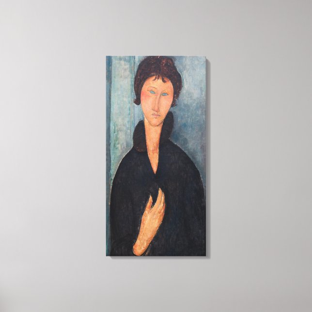 Amedeo Modigliani - Kvinna med blå ögon Canvastryck (Framsida)