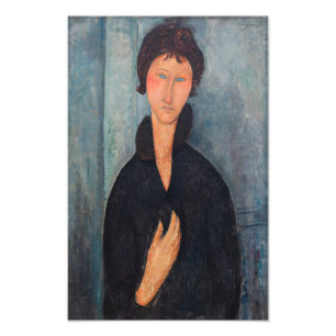 Amedeo Modigliani - Kvinna med blå ögon Fototryck