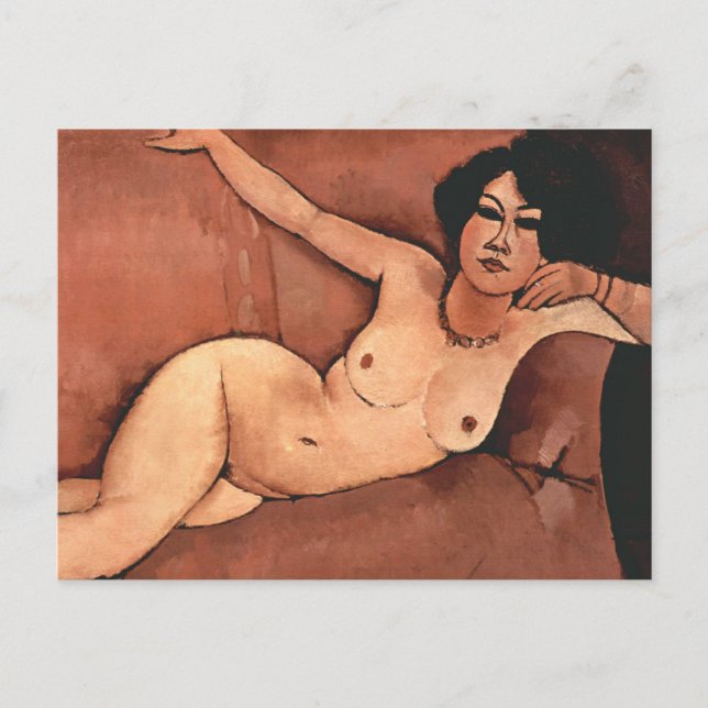 Amedeo Modigliani Kvinna På En Sofa Vykort (Framsida)