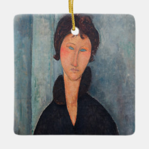 Amedeo Modigliani - Kvinnor med blå Ögon Julgransprydnad Keramik