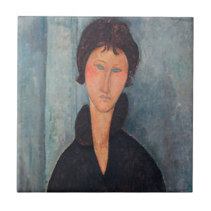 Amedeo Modigliani - Kvinnor med blå Ögon Kakelplatta