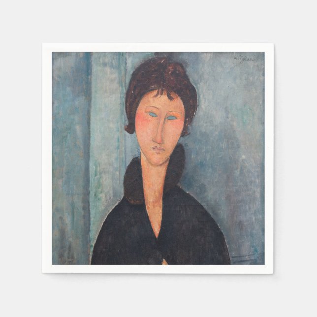 Amedeo Modigliani - Kvinnor med blå Ögon Pappersservett (Framsidan)