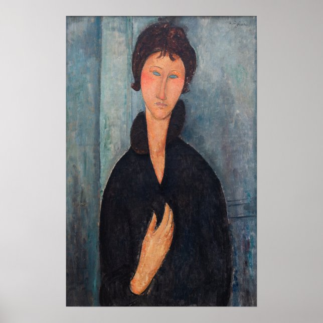 Amedeo Modigliani - Kvinnor med blå Ögon Poster (Framsidan)