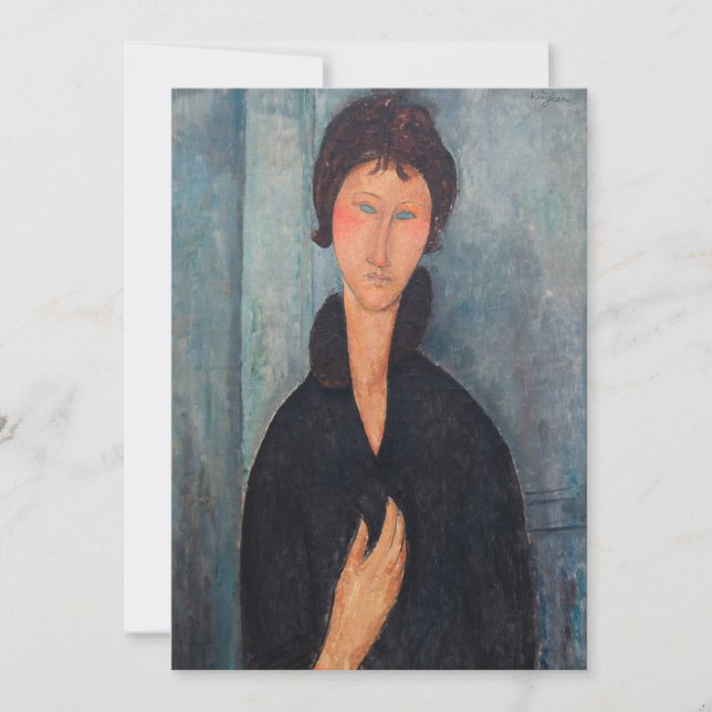 Amedeo Modigliani - Kvinnor med blå Ögon Tack Kort (Framsida)