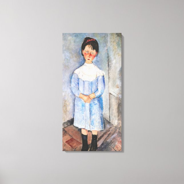 Amedeo Modigliani - Liten flicka i blått Canvastryck (Framsida)