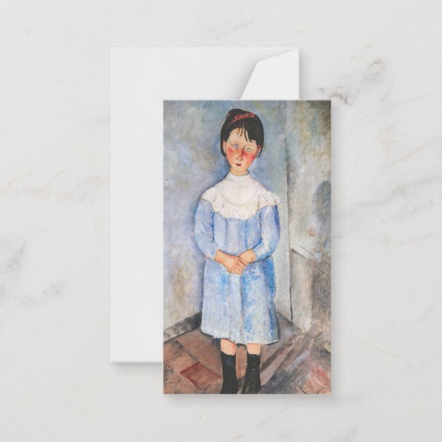 Amedeo Modigliani - Little Girl in Blue Anteckningskort (Framsida)