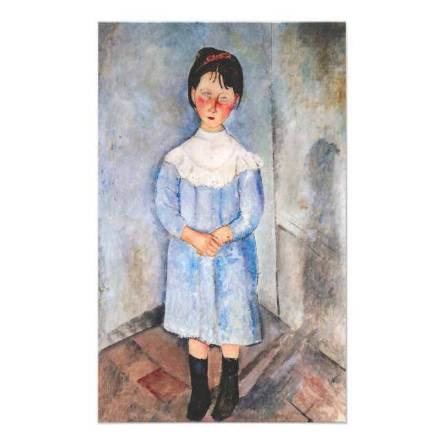 Amedeo Modigliani - Little Girl in Blue Fototryck (Framsidan)