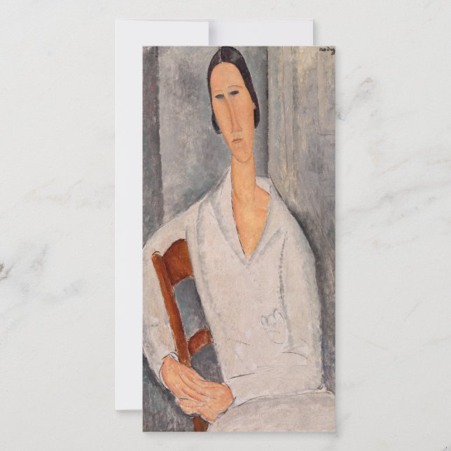 Amedeo Modigliani - Madame Hanka Zborowska Leaning Tack Kort (Framsida)