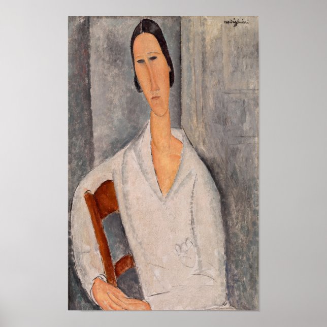 Amedeo Modigliani - Madame Hanka Zborowska lutande Poster (Framsidan)