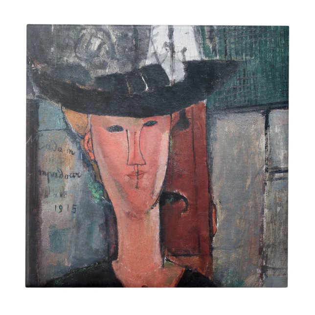 Amedeo Modigliani - Madame Pompadour Kakelplatta (Framsidan)