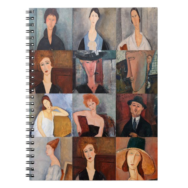 Amedeo Modigliani - mästerverk Collage Anteckningsbok (Framsidan)