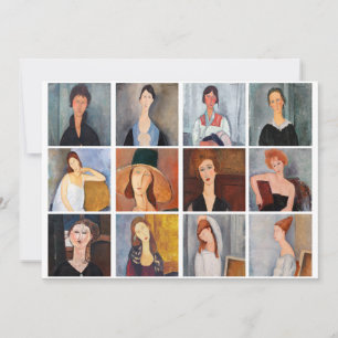 Amedeo Modigliani - mästerverk Collage Inbjudningar